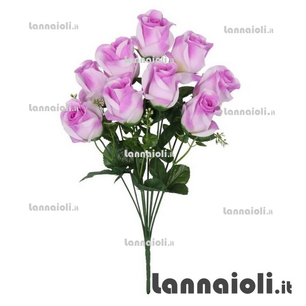 ROSE BOCCIOLI MAZZO 8 FIORI CM.43 